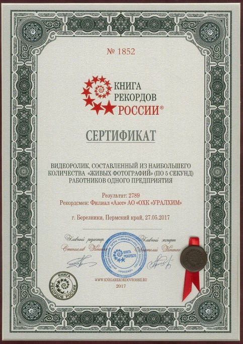 Березники впервые попали в Книгу рекордов России
